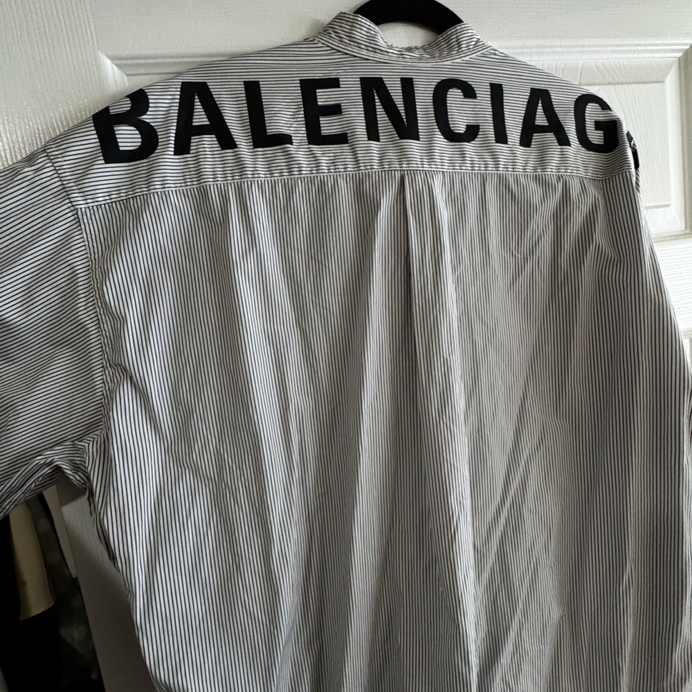 Balenciaga Monochrome Striped Button Down Shirt oversized